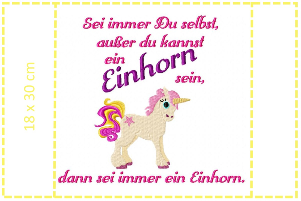 "Sei ein Einhorn" 18x30